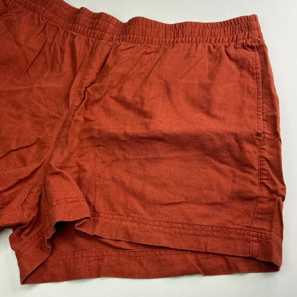 Old Navy Orange Linen Blend Shorts Women XL Comfort Waistband 692834-04